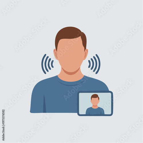 Man engaging in video call online.