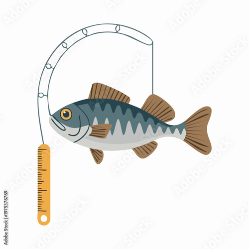 A fish caught on a fishing hook.
