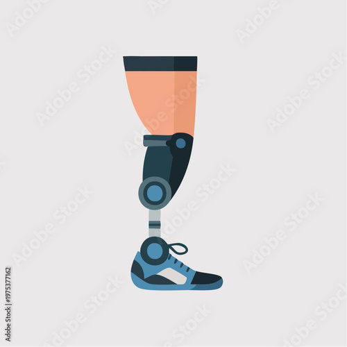 Prosthetic leg with modern design.