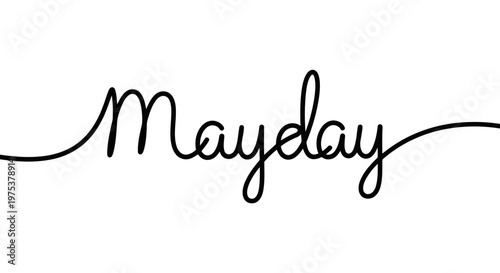 The word mayday is written in a cursive script on a white background.