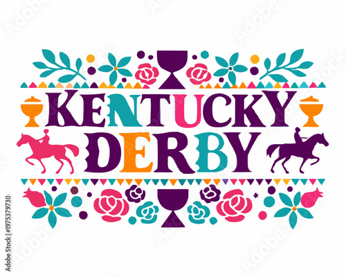 KENTUCKY DERBY vector illustration isolated on white background
