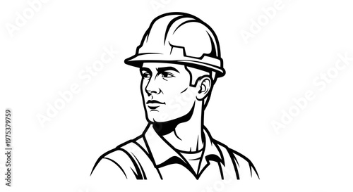 A worker wearing a safety helmet and uniform, ready for construction tasks.