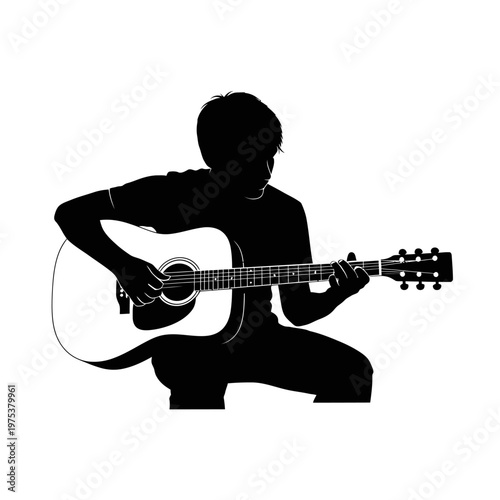 Silhouette of a Musician Playing Guitar at Sunset (1)