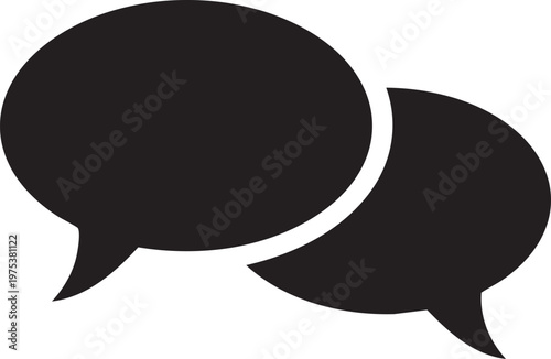 Speech bubbles, chat icons, conversation symbols, black vector graphics