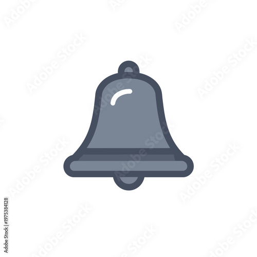 Simple gray bell icon on a white background
