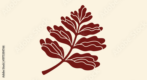 Botanical art background vector illustration of a leafy plant