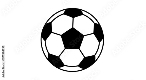 A black and white soccer ball icon on a plain white background is displayed prominently.