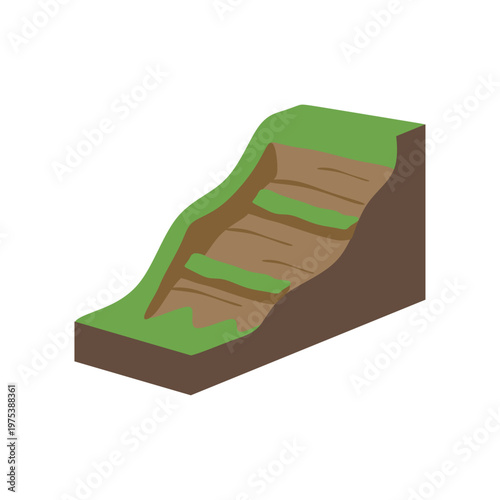 Landslide Mechanism Ground Movement Diagram Vector