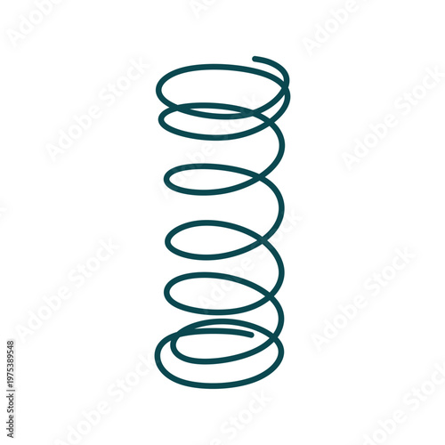 Coiled Metal Spring Elasticity Concept Flat Vector
