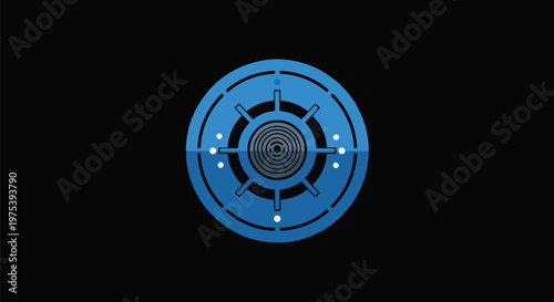 Abstract Blue Circular Targ...