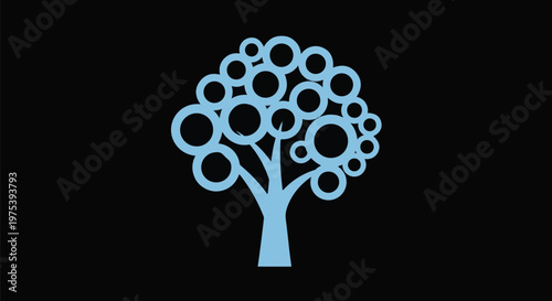 Abstract Blue Circular Tree...