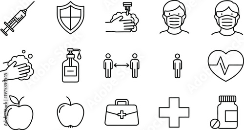 Healthcare Hygiene and Safety Icons for International Nurses Day Celebration