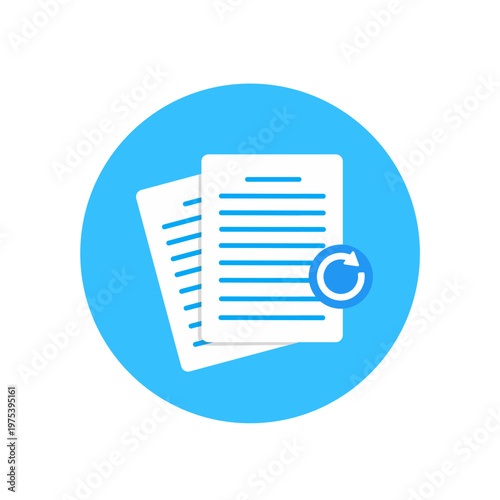 Document Refresh Icon, Digital File Update, Sync and Data Management Concept