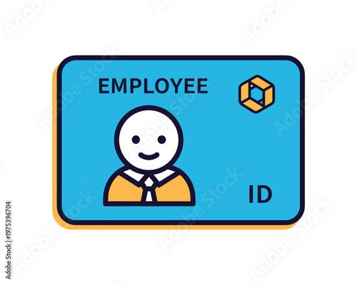 Employee ID Card Design, Business Concept, Professional Environment, Illustration Viewpoint, Identity Verification