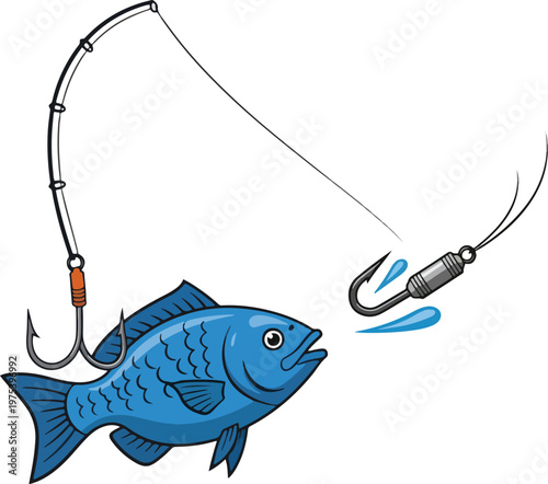 Blue Fish Caught On A Fishi...