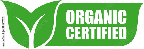 organic certified label sticker badge, Organic label seal, Organic certified emblem, vector illustration for packaging, healthy food branding