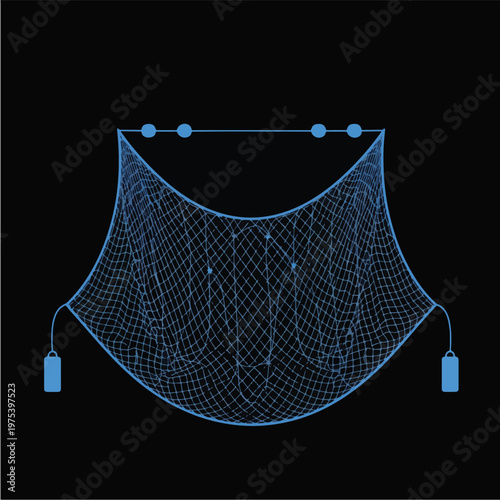 Blue Fishing Net Vector Ico...