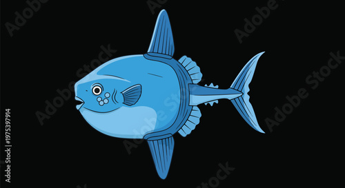 Blue Ocean Sunfish Pixel Ar...