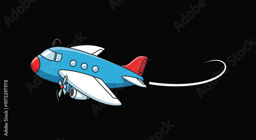 Blue Pixel Art Airplane Fly...