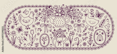 Floral teapot illustration, tea time bouquet art, vintage kitchen pattern, cozy home aesthetic, botanical tea party, elegant flower vase, feminine floral graphic

