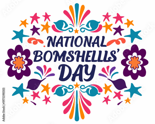 Cuadro en lienzo Glamorous Women Vector Graphic, National Bombshells’ Day Holiday Illustration