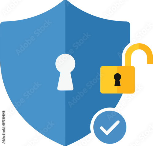 Blue Security Shield With K...