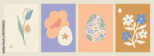 Abstract easter egg pattern, modern geometric egg art, creative holiday design, artistic egg illustration, colorful organic shapes, contemporary festive vector, unique egg graphic

