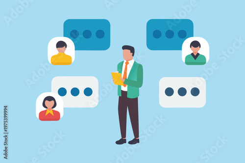 A man presenting to a virtual team during an online meeting