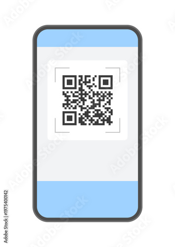 スマートフォンとQRコードのスキャン画面 - キャッシュレス決済やコード払い、電子チケットやリンク