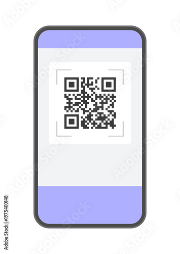 スマートフォンとQRコードのスキャン画面 - キャッシュレス決済やコード払い、電子チケットやリンク