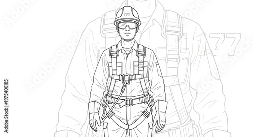 Firefighter in full gear standing ready for action in emergency.