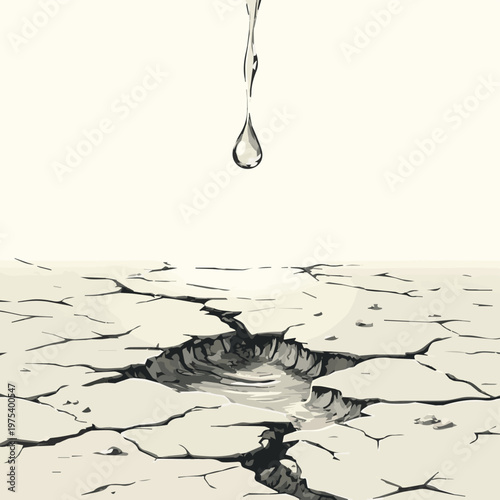 A conceptual image of a dripping black substance over a cracked surface, symbolizing environmental damage.