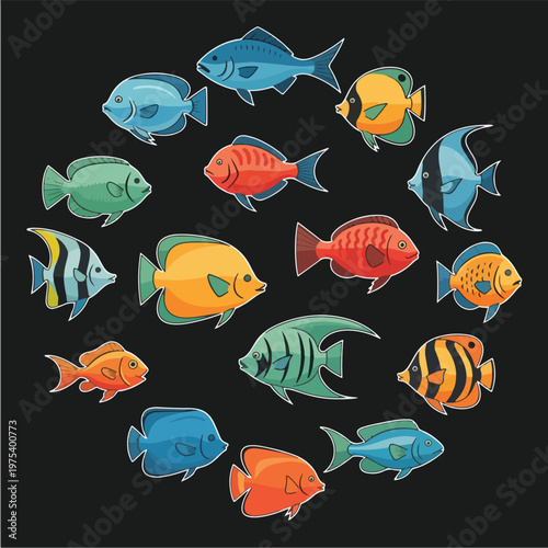 Colorful Pixel Art Fish Col...