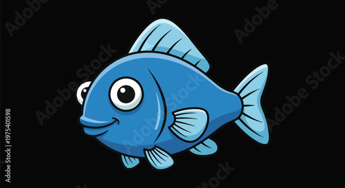 Cute Blue Pixel Art Fish Ch...