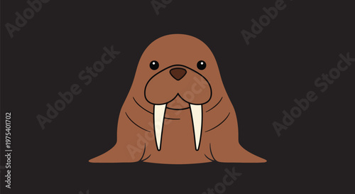 Cute Brown Pixel Art Walrus...