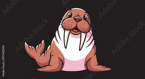 Cute Pixel Art Walrus Chara...