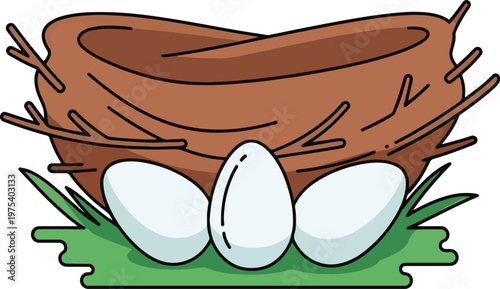 Empty Brown Bird Nest With ...