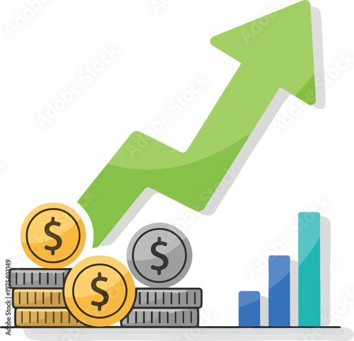 Financial Growth Arrow Coin...