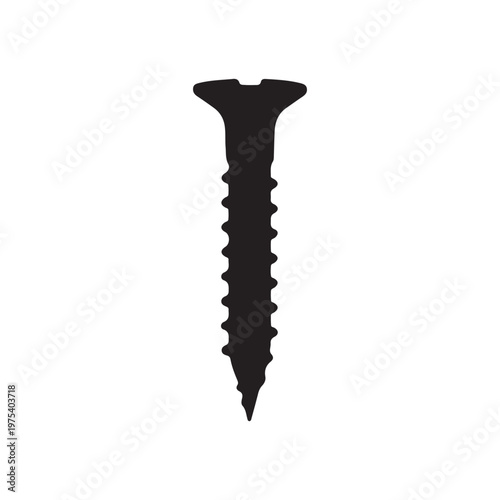 Screw black silhouette vector illustration on white background