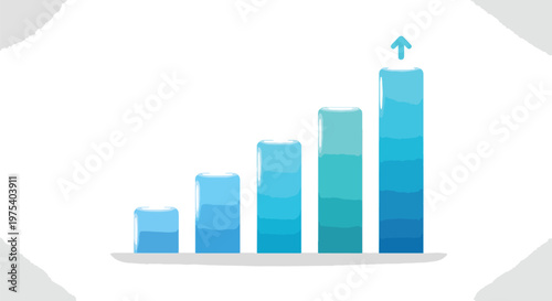 Flat Design Blue Bar Chart ...