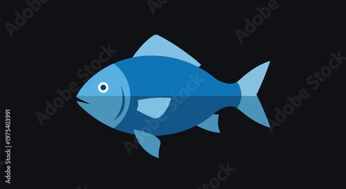 Flat Design Blue Fish Minim...