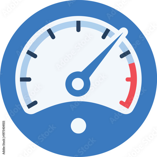 Flat Design Blue Speedomete...