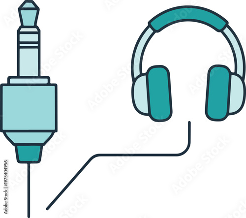 Flat Design Headphones And ...