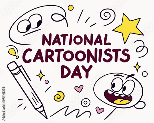 National Cartoonists Day Vector Illustration, Cartoon Artist Celebration Design
