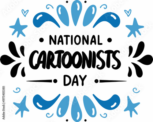 Cartoonist Graphic Art, National Cartoonists Day Isolated on White Background