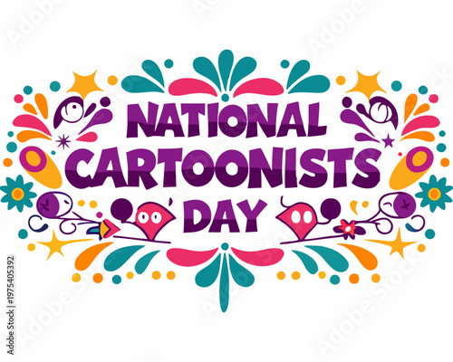 Creative Cartoon Drawing Vector, National Cartoonists Day Holiday Illustration