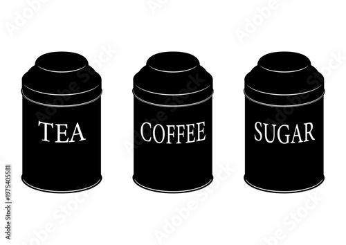 キッチン用　缶の容器　紅茶コーヒー砂糖