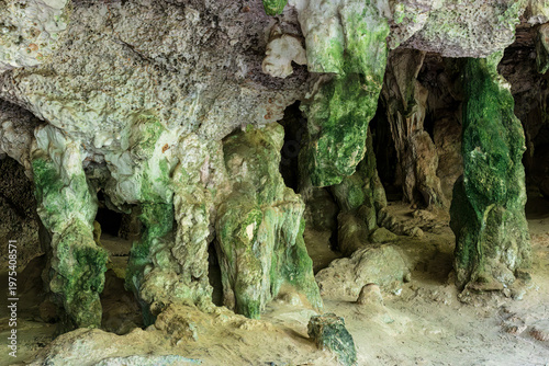 Εκτύπωση καμβά Stalactites in a cave of the limestone cliffs near Phra Nang beach at Raily, Krabi, thailand