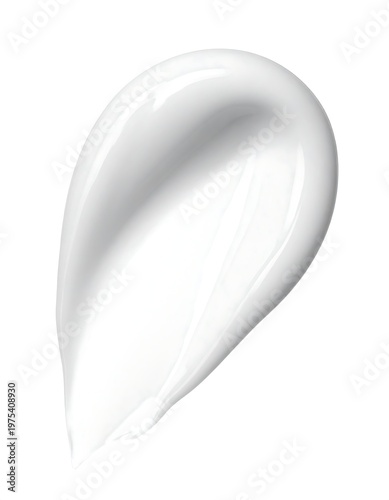 A smooth, pearly white creamy swirl against a stark white background