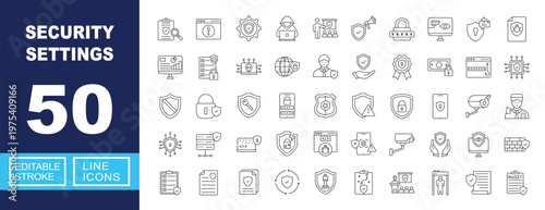 Advanced Security Settings. Includes Global Cyber Defense, Biometric Access Control, Encrypted Data Server, Surveillance Monitoring System, Threat Detection Analysis.